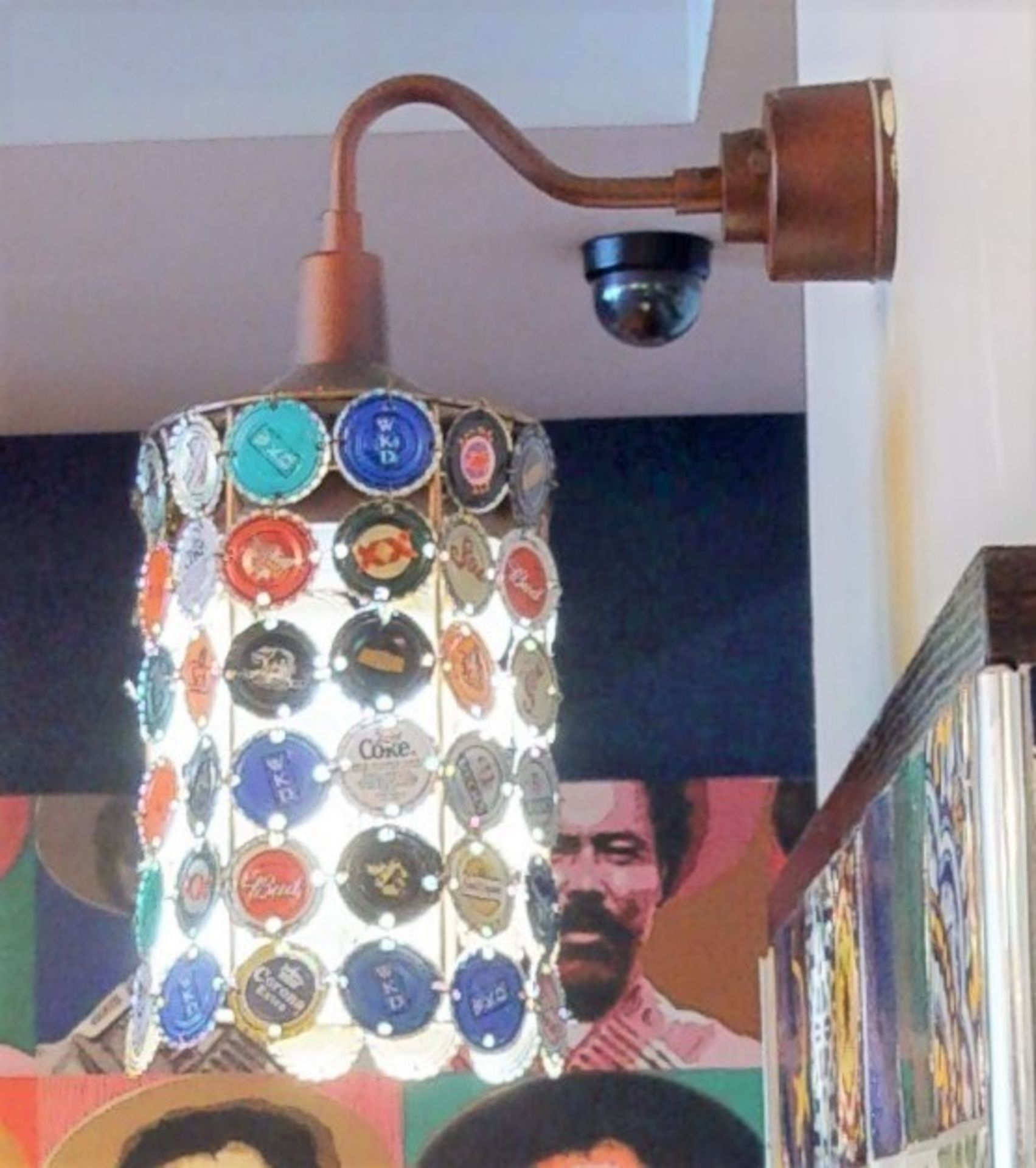 2 x Wall Lights With Unique Beer Bottle Cap Shades - Image 2 of 7