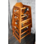 3 x Commercial Wooden Childrens High Chairs