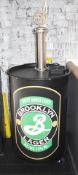 1 x Brooklyn Brewery Mobile Lager Beer Dispenser With Stainless Steel Pump, Barrel on Castors, Gas