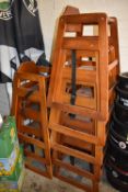 8 x Commercial Wooden Childrens High Chairs