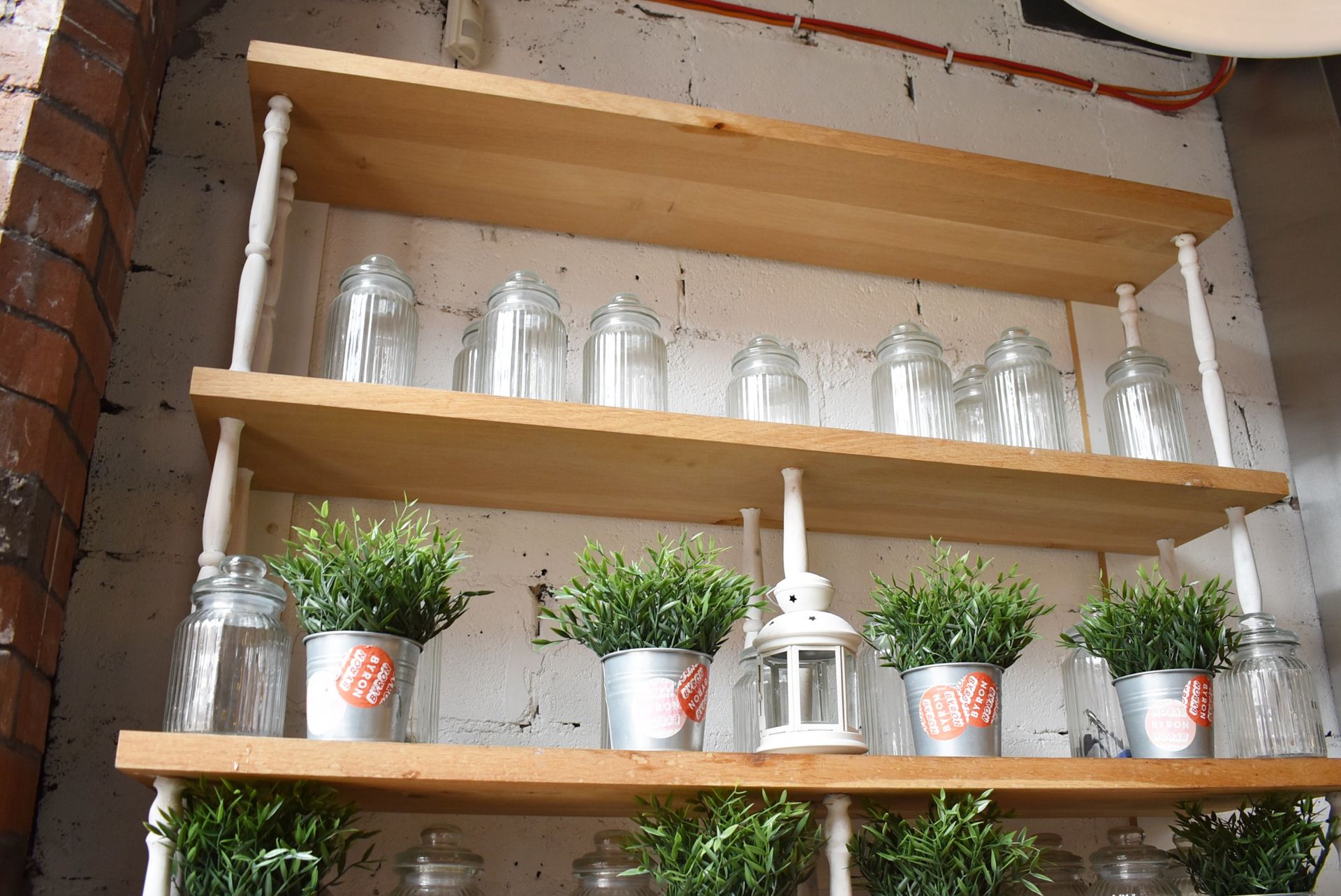 1 x Restaurant Service Station With Waste Bin Chute and Wood Shelves - Image 3 of 8