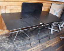 3 x Outdoor Metal Folding Tables in Black