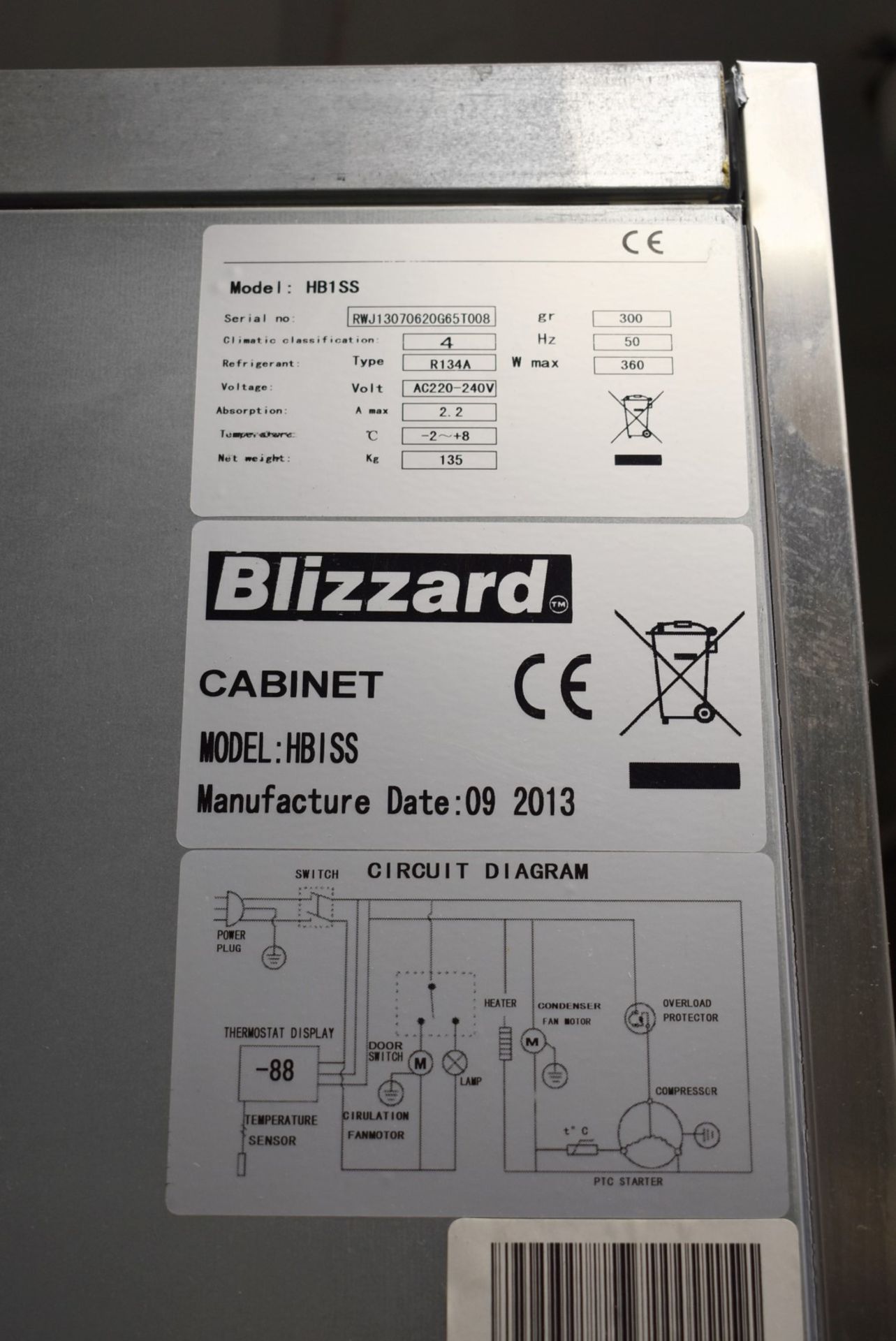 1 x Blizzard HB1SS Gastronorm Service Cabinet Fridge - Suitable For Fresh Meats - Image 5 of 5