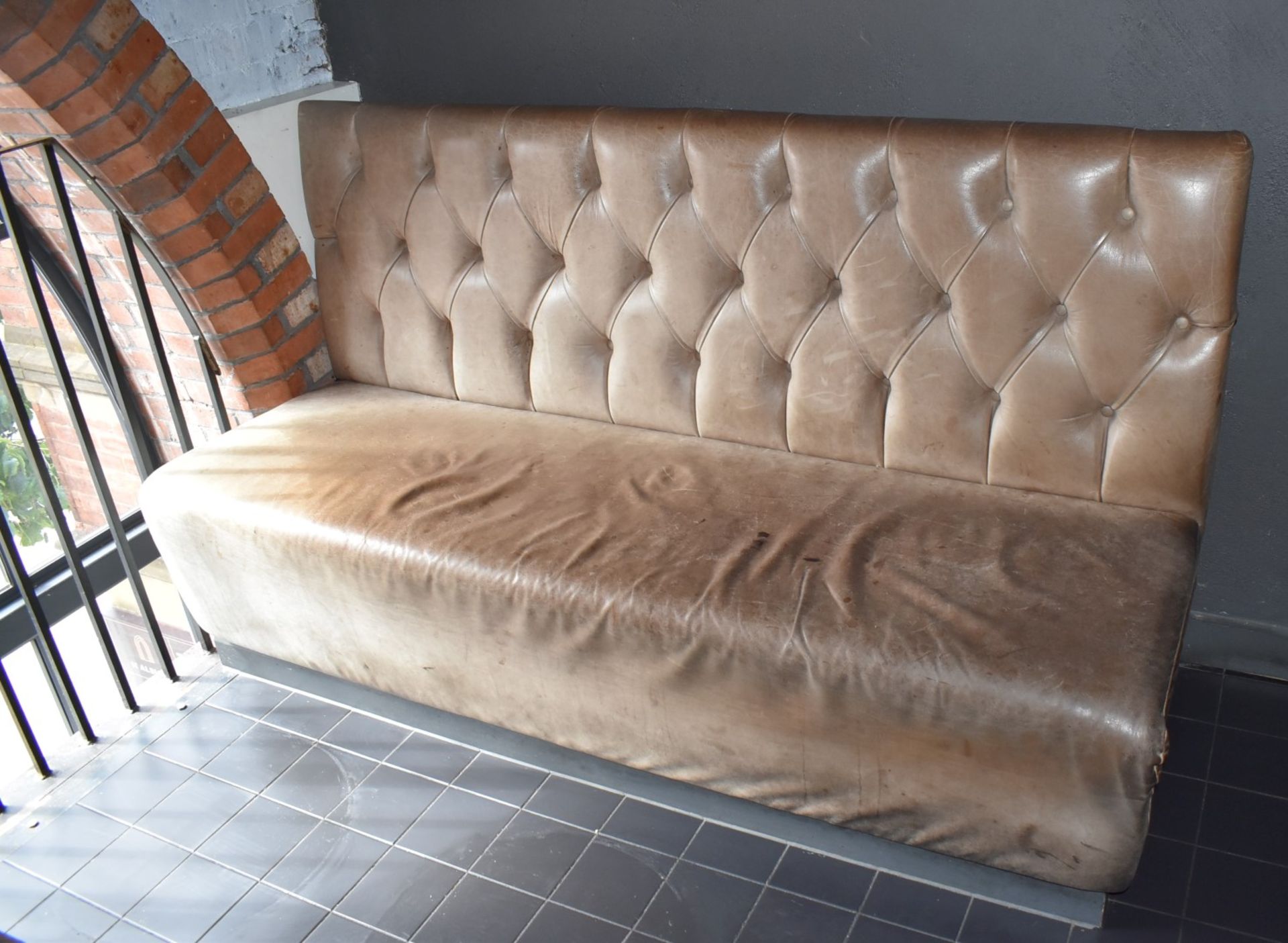 1 x Collection of Restaurant Seating Benches With Brown Leather Upholstery and Studded Backs - Image 20 of 26