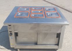 1 x Victor SCEP12Z Heavy Duty Bain Marie Hot Cupboard With 7 x Rieber Gastro Pans & Lids RRP £3,660