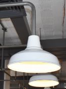 12 x Cream Light Pendants With Large Selection of Industrial Piping For Overseat Lighting
