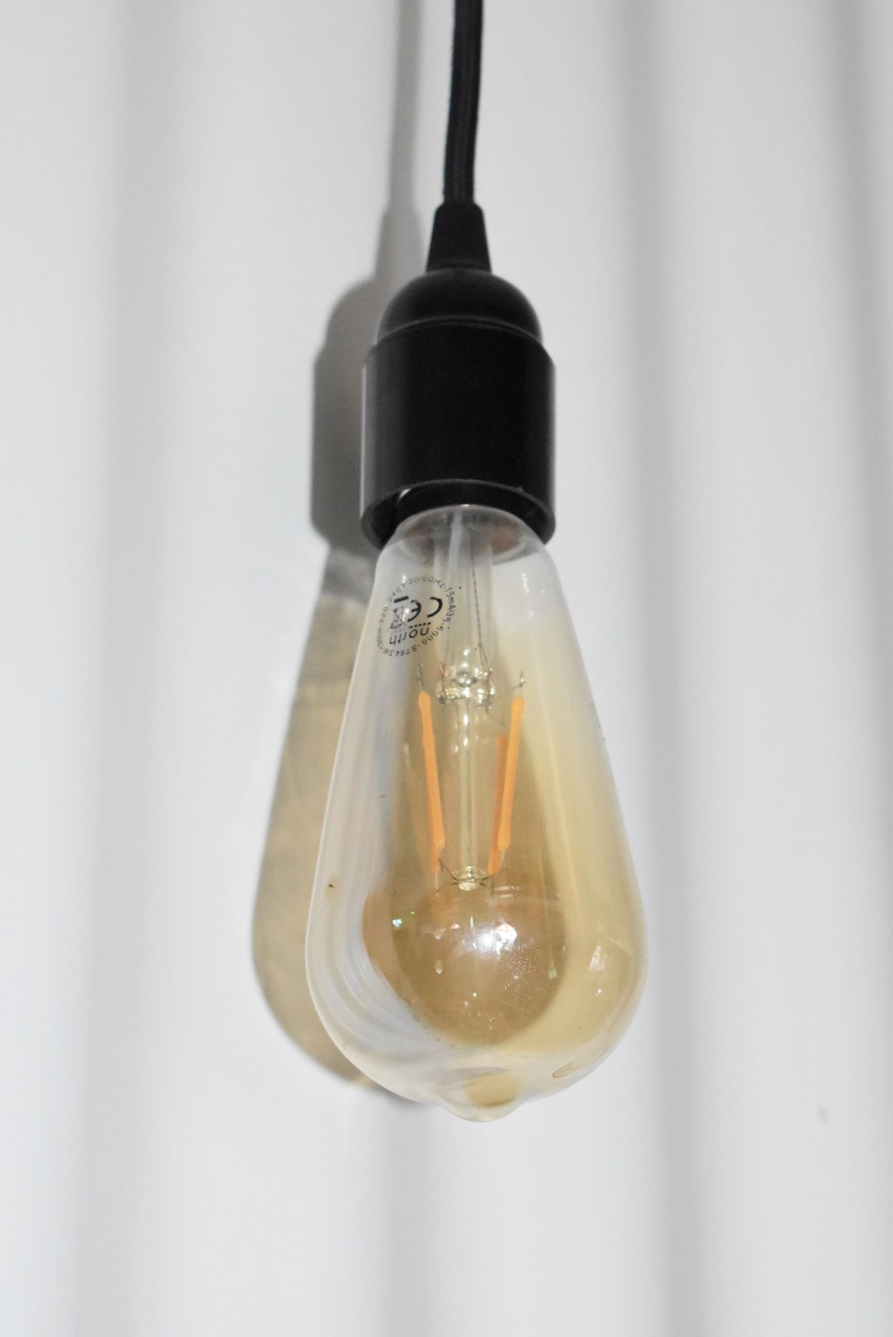 10 x Black Rope Lights With Exposed Bulbs - Image 2 of 3