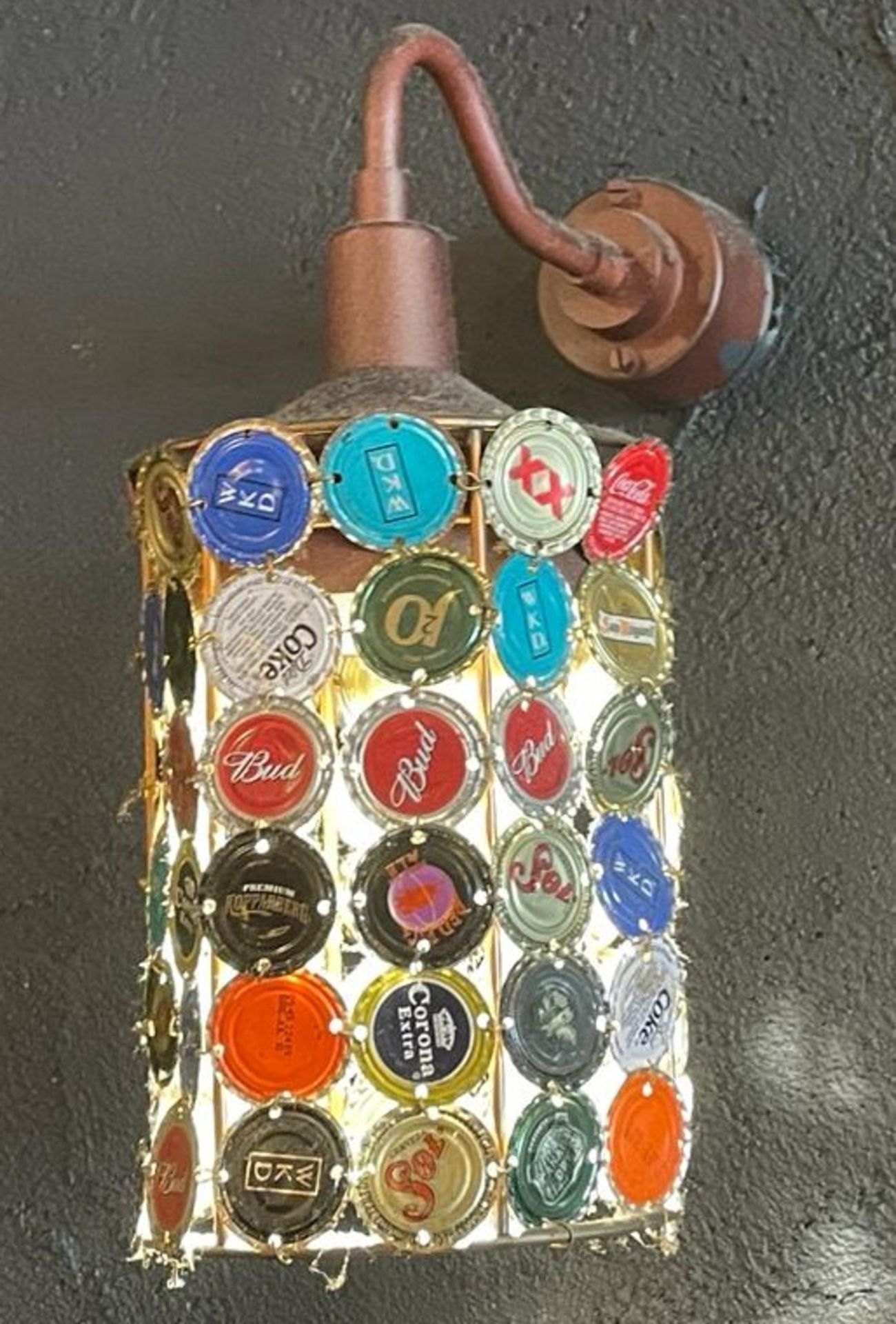 2 x Wall Lights With Unique Beer Bottle Cap Shades - Image 7 of 7