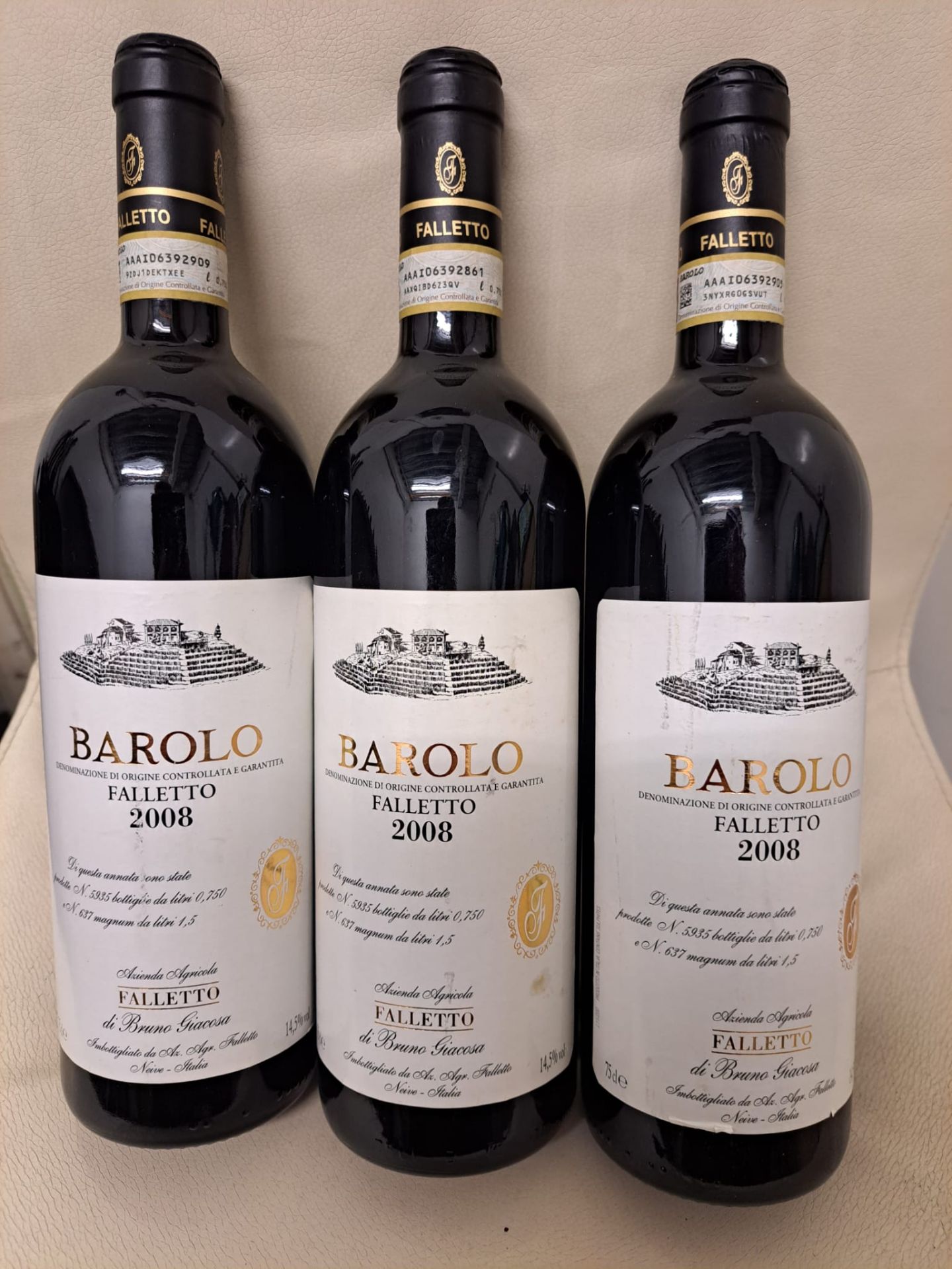 3 x Bottles of 2008 Barolo Falleto Di Bruno Giacosa Red Wine - Retail Price £540 - Ref: WAS028 -