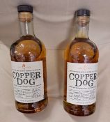 2 x Bottles of The Craigellachie Hotel Scotland Copper Dog Spleyside Blended Malt Whisky - Retail