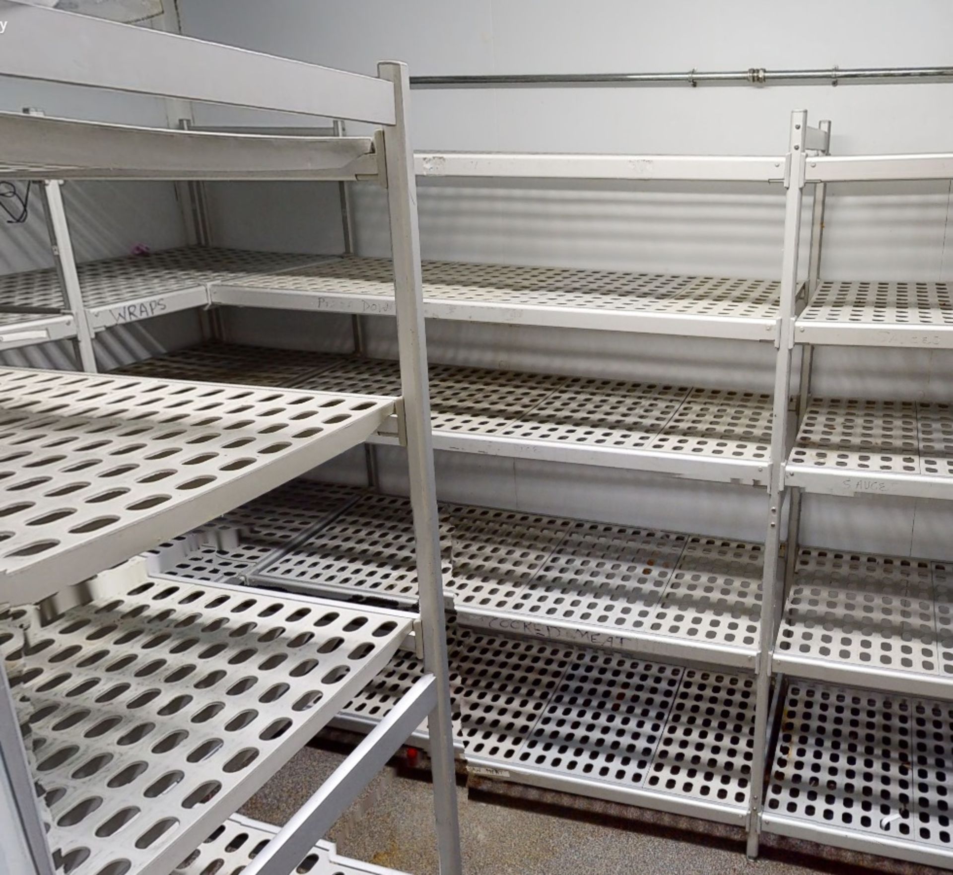 1 x Collection of Cold Room Shelving - Aluminium Shelving With Hygeniec Plastic Perforated Shelves - Image 2 of 3