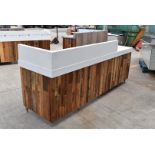 1 x Commercial Coffee Shop Preperation Counter With Natural Wooden Fascia, Hard Wearing Hygenic