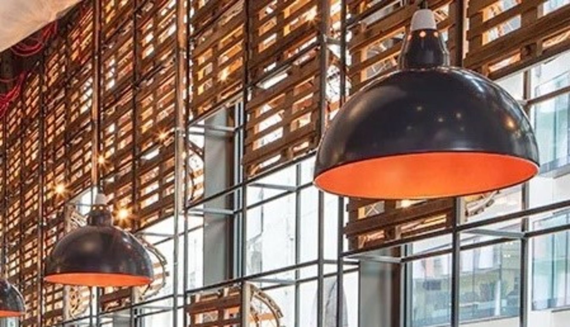 12 x Industrial Style Pendant Light Shades In Battleship Grey With Copper Interiors - Image 5 of 7