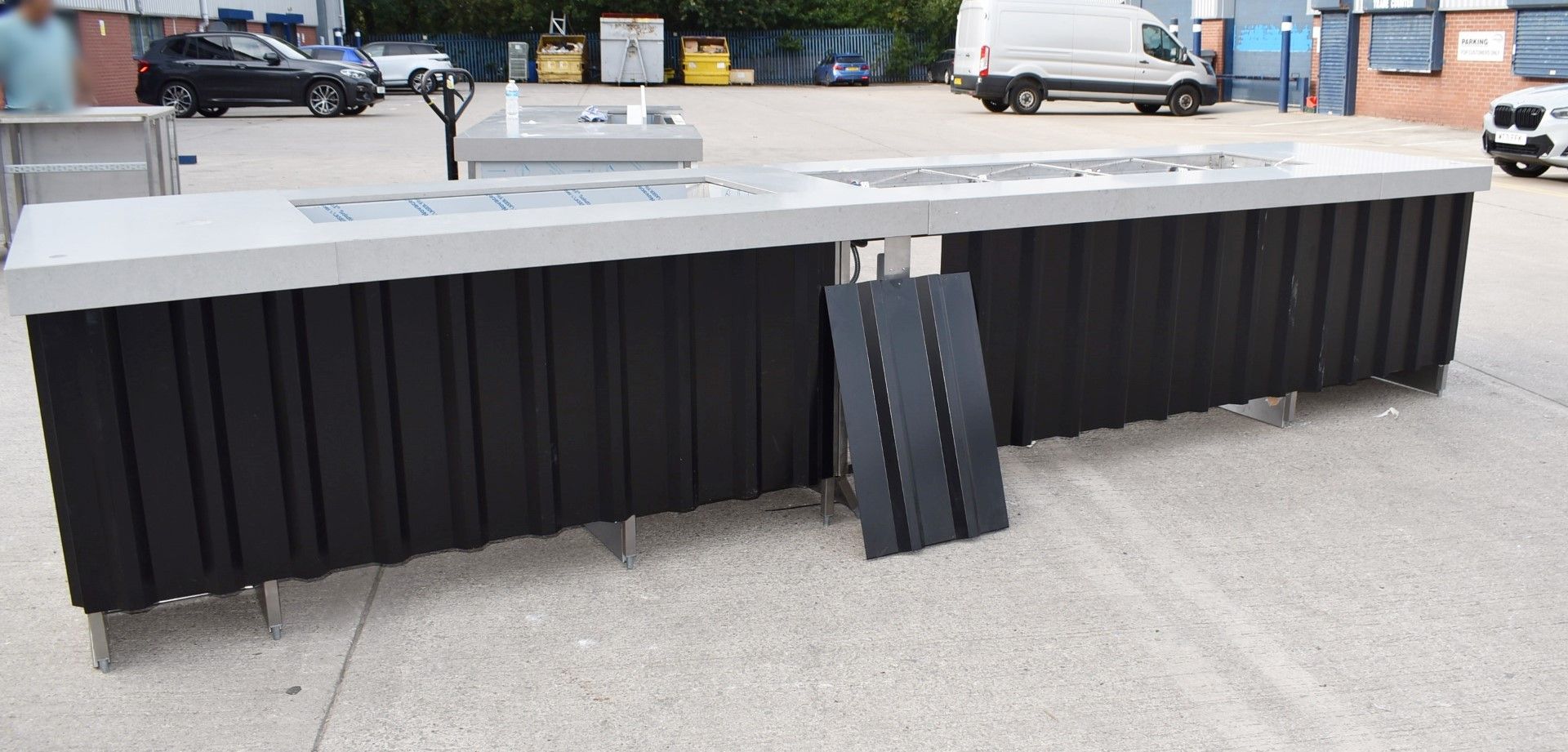 1 x Bespoke Retail Food Counter Featuring Black Wall Cladding Fascia, Granite Worktop, Cold Well, - Image 15 of 51