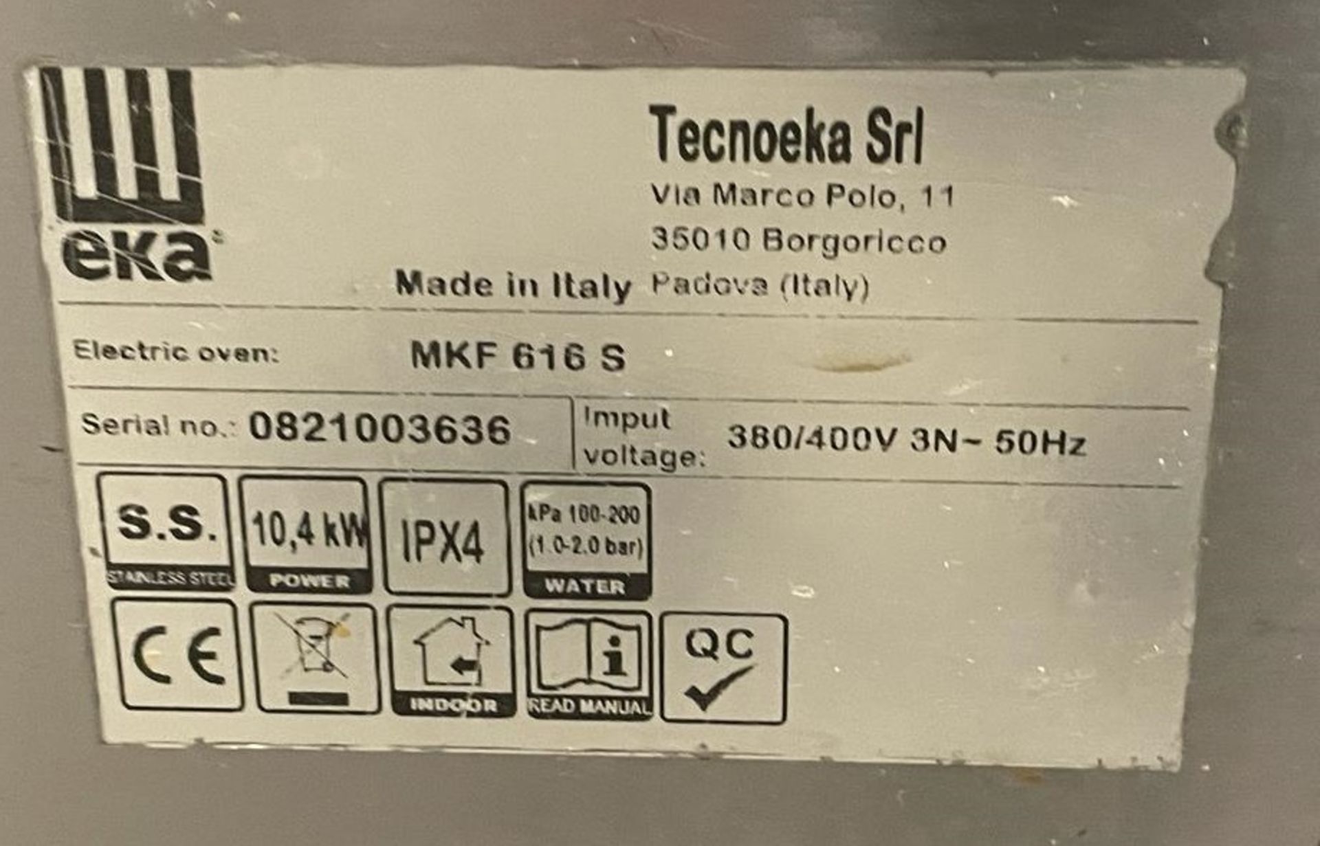 1 x Tecnoeka 6 Grid Commercial Oven - Type MKF616S - 3 Phase - Image 7 of 9