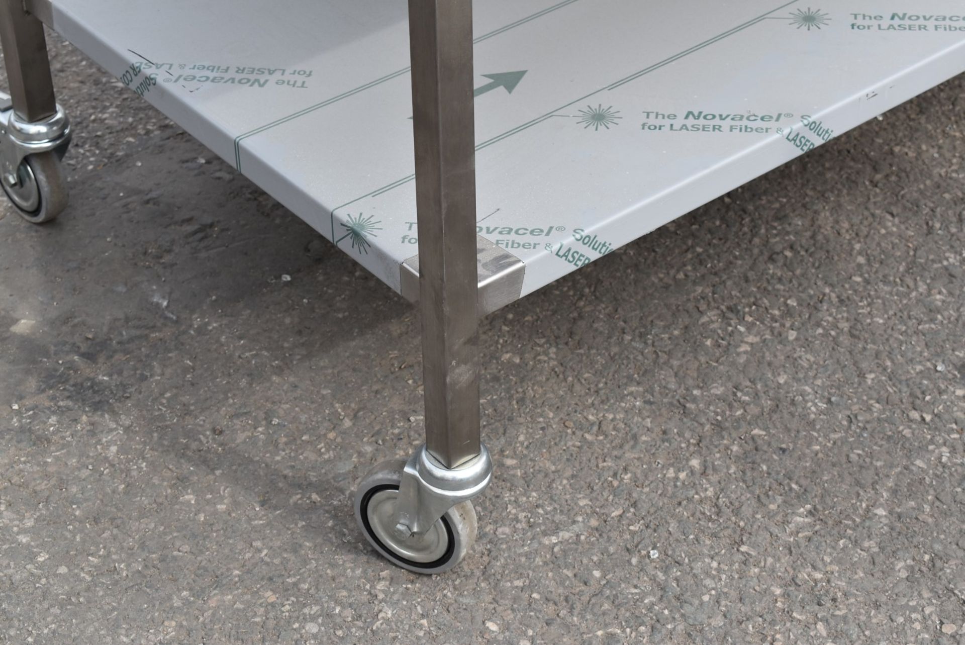 1 x Stainless Steel Prep Table With Castor Wheels and Multiple Undeshelves - Image 3 of 6