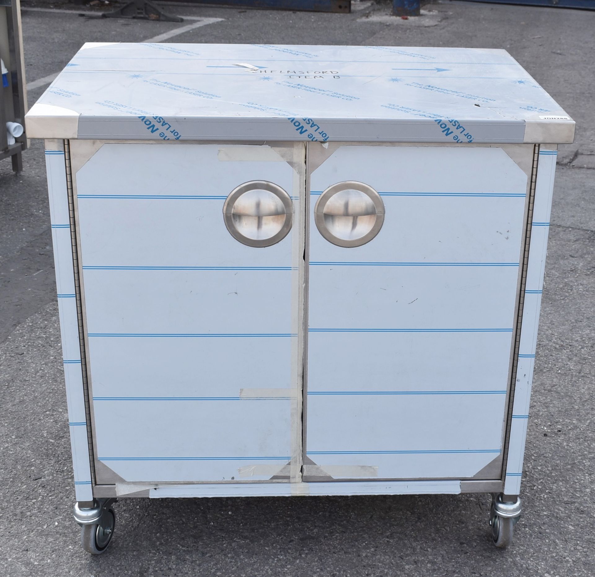 1 x Stainless Steel Mobile Prep Cabinet - New and Unused - Dimensions: H91 x W90 x D60 cms - - Image 2 of 7
