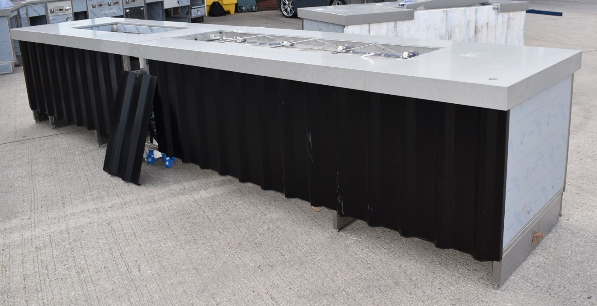 1 x Bespoke Retail Food Counter Featuring Black Wall Cladding Fascia, Granite Worktop, Cold Well, - Image 8 of 51