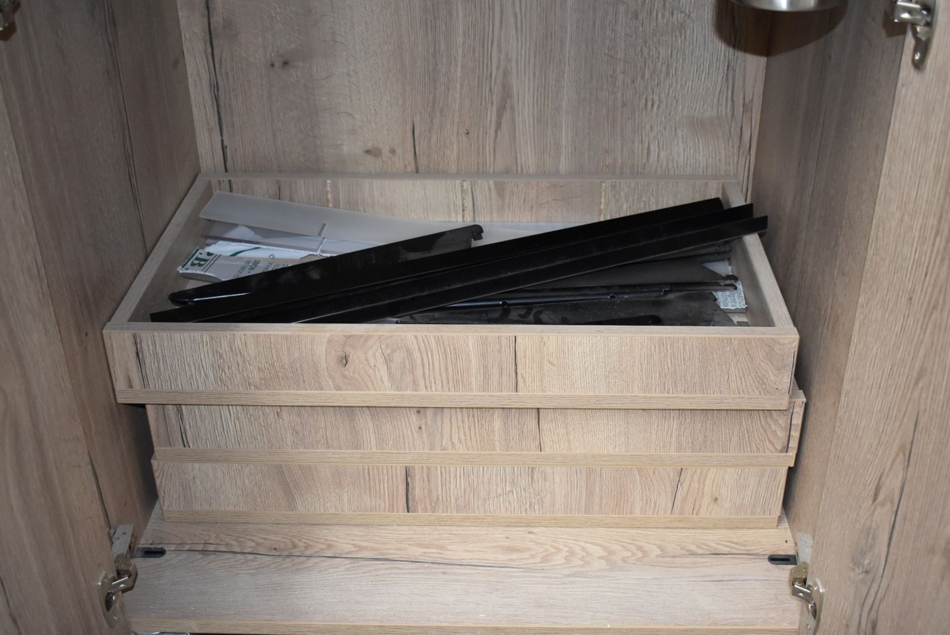 1 x Cutlery Service Trolley Featuring an Oak Cabinet With Internal Drawers, Stainless Steel - Image 10 of 13
