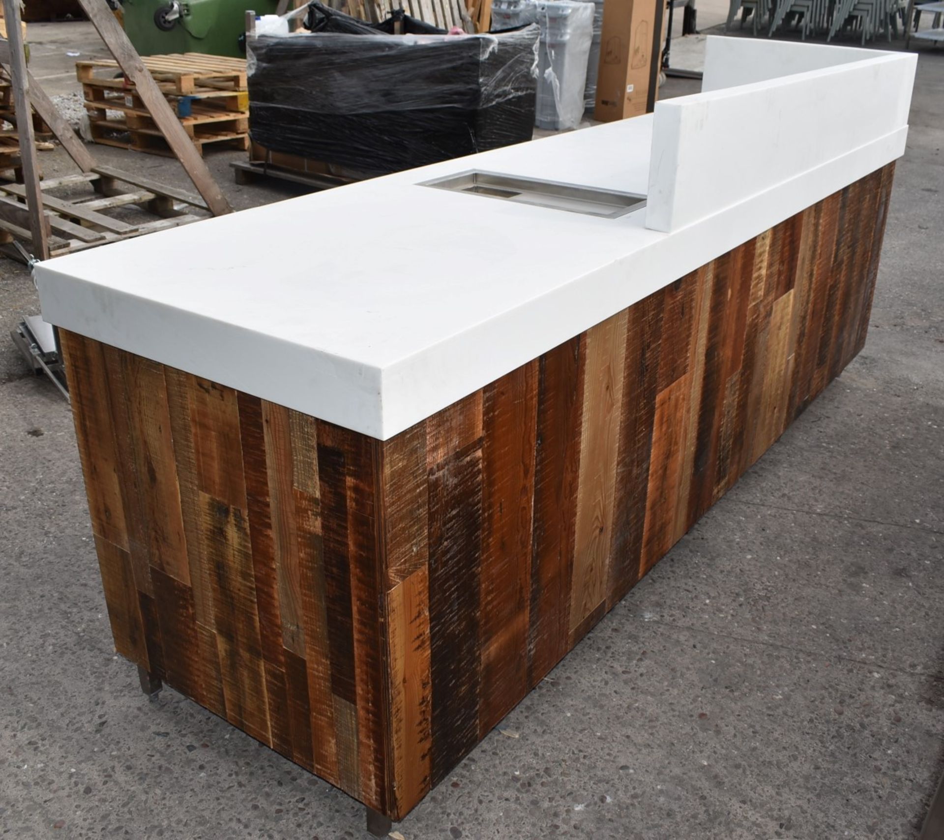1 x Commercial Coffee Shop Preperation Counter With Natural Wooden Fascia, Hard Wearing Hygenic - Image 14 of 16