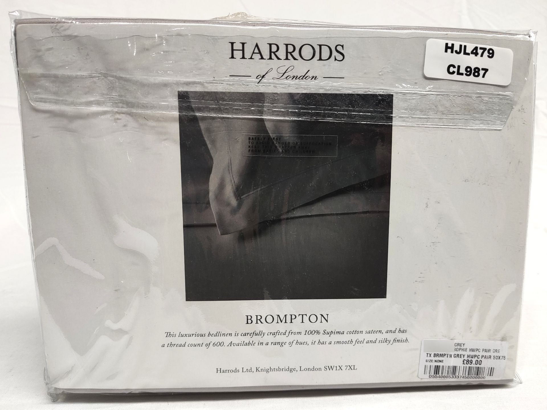 1 x HARRODS OF LONDON Brompton Housewife Pillowcase Pair (50cm X 75cm) - Original RRP £89 - Ref: - Image 3 of 9