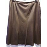 1 x Anne Belin Dark Brown Panelled Skirt - Size: 24 - Material: 86% WO, 10% WS, 4%LY - From a High