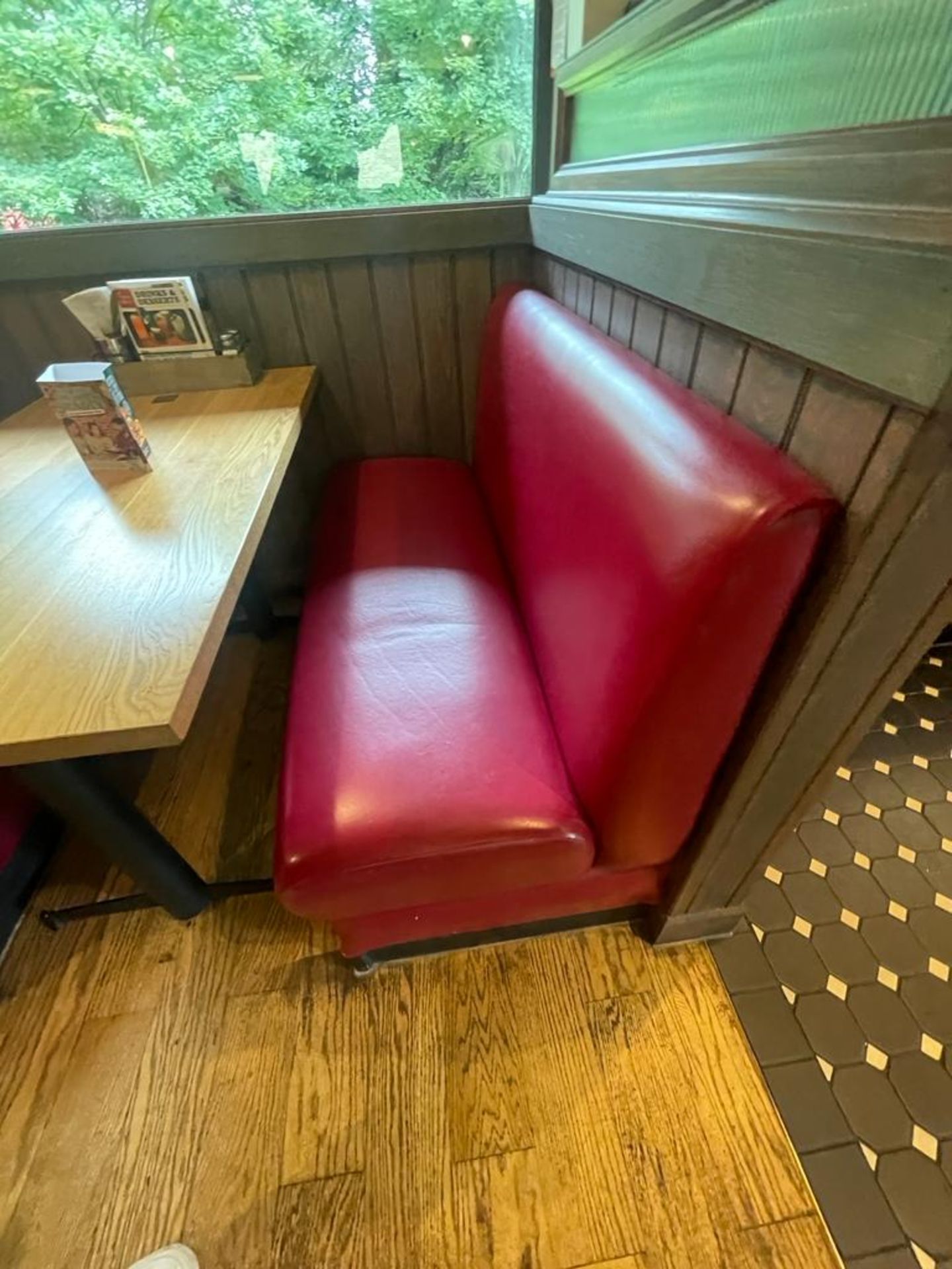 1 x Collection of Restaurant Booth Seating in a Red Faux Leather Upholstery - Image 2 of 8