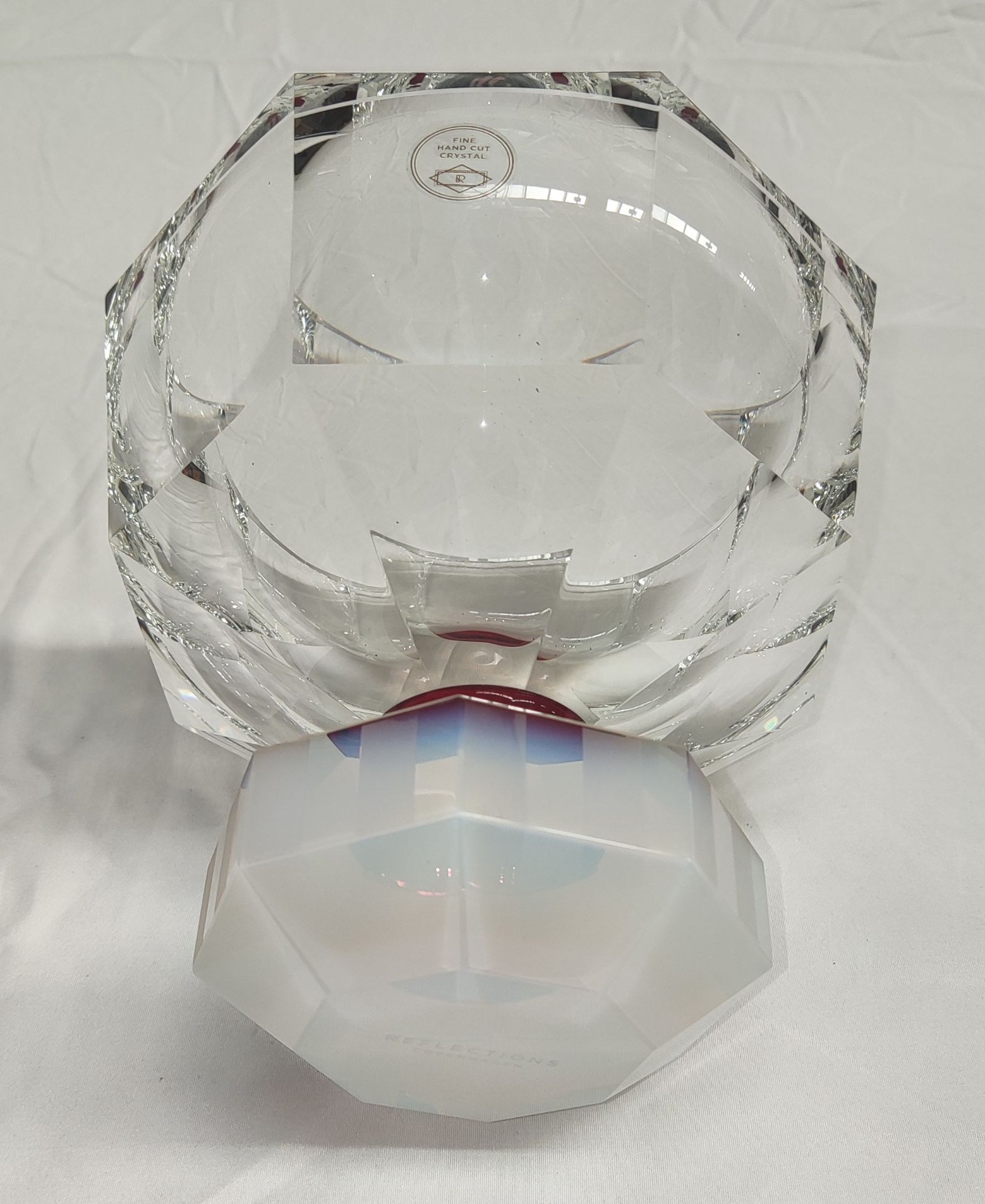 1 x REFLECTIONS COPENHAGEN Halifax Hand-Cut Crystal Glass Bowl In Clear/Milk/Plum - Original RRP £ - Image 11 of 21