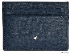 1 x MONTBLANC Sartorial Blue Luxury Leather Card Holder - Original Price £160.00 - Boxed Stock