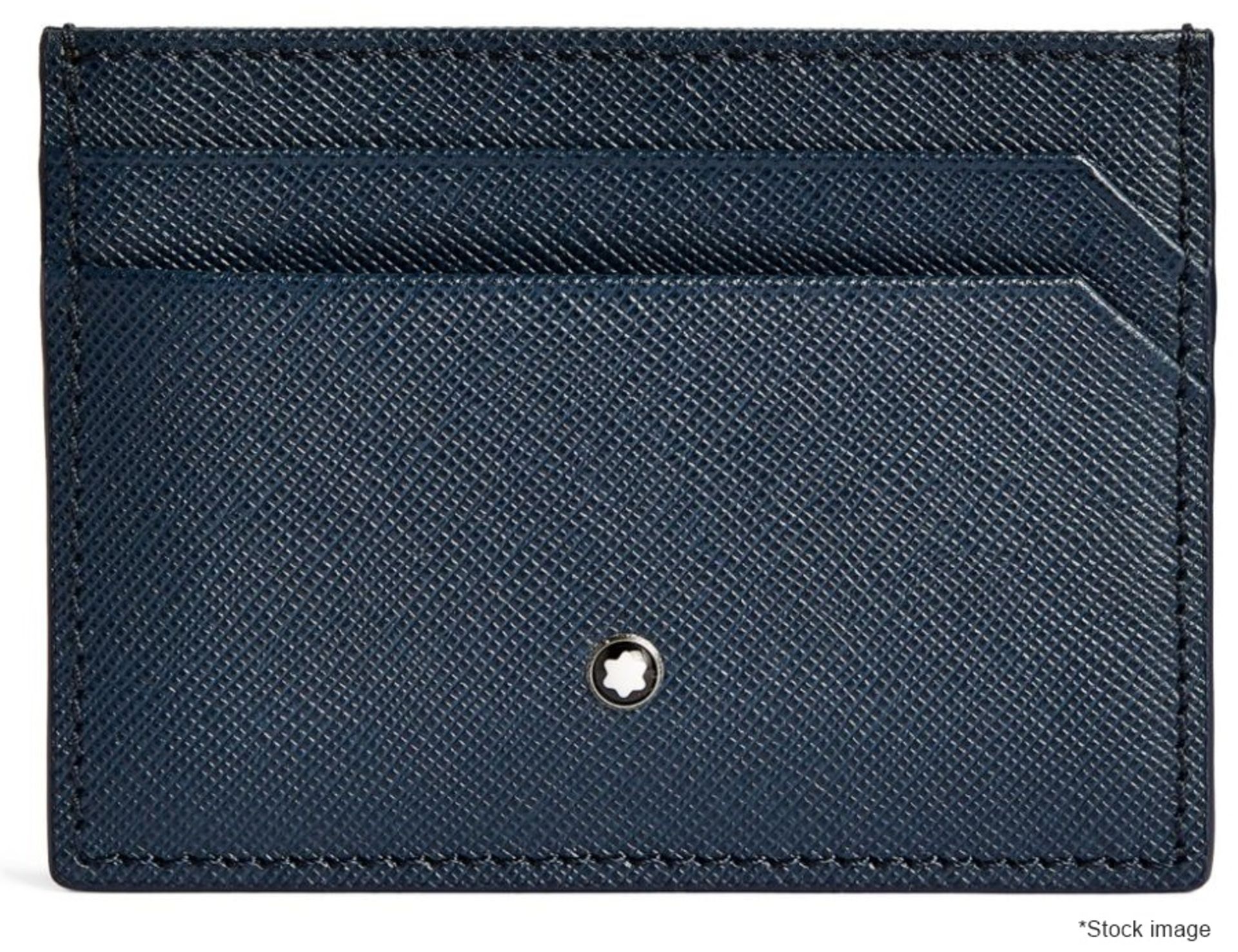 1 x MONTBLANC Sartorial Blue Luxury Leather Card Holder - Original Price £160.00 - Boxed Stock