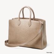 1 x ASPINAL OF LONDON Mini Madison Tote Bag In Latte Lizard - Original RRP £495 - Ref: 7349436/