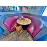 1 x C-Shaped Restaurant Seating Booth With Red Faux Leather Upholstery