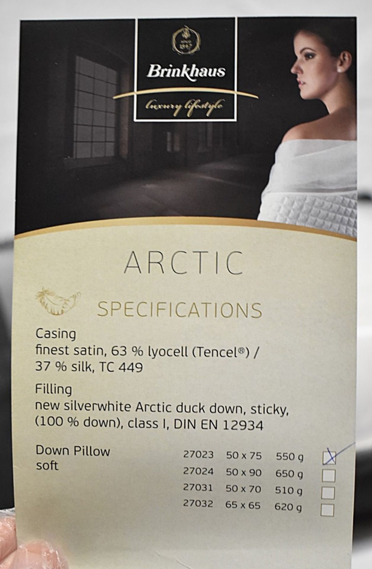 1 x BRINKHAUS Arctic Duck Down Pillow (50cm x 75cm) - Original Price £549.00 - Unused Shop Stock - - Image 6 of 6