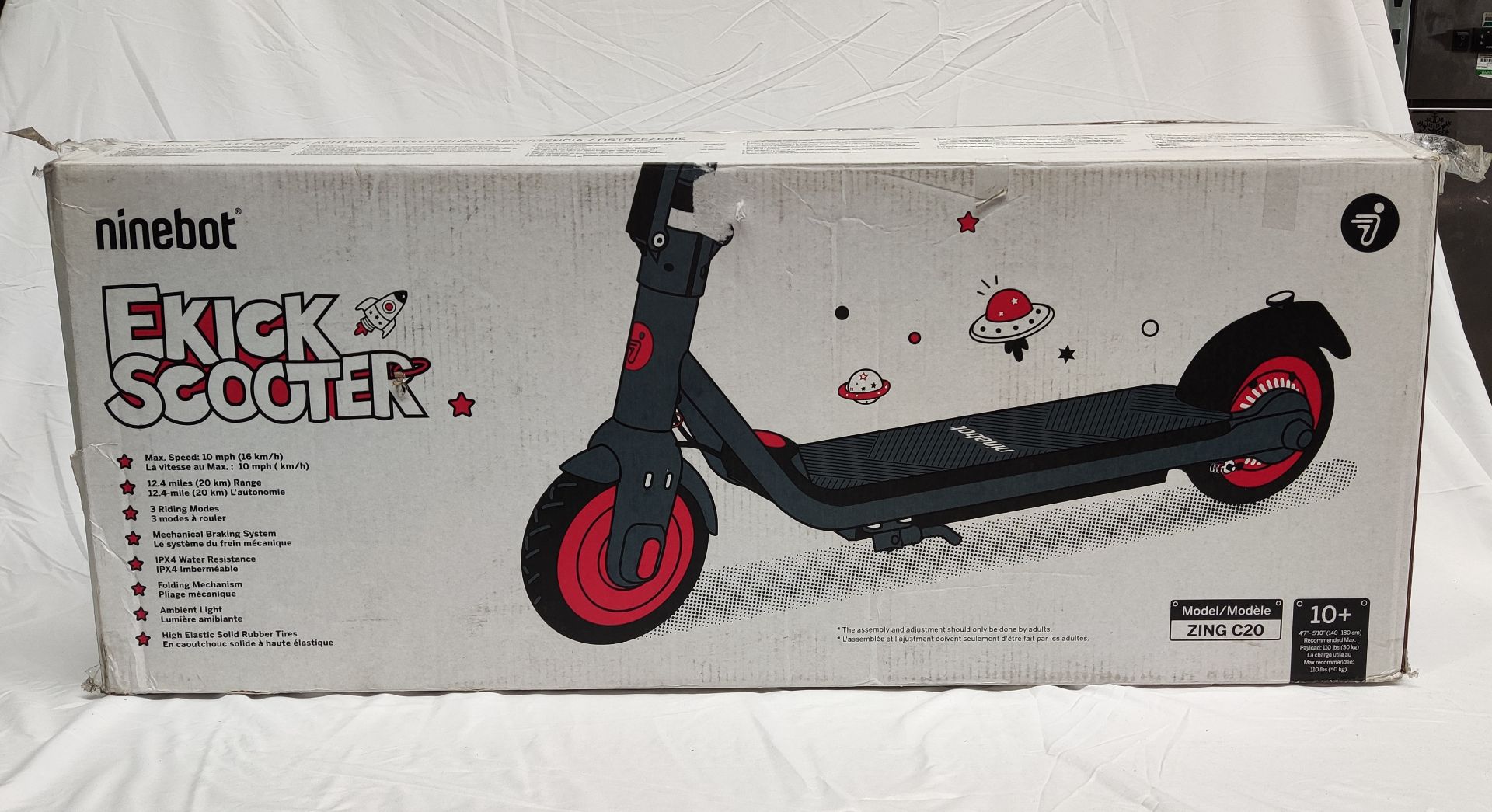 1 x SEGWAY Ninebot Zing C20 Grey Ekickscooter - Unused Boxed Stock - Original RRP £249.00 - Image 13 of 20