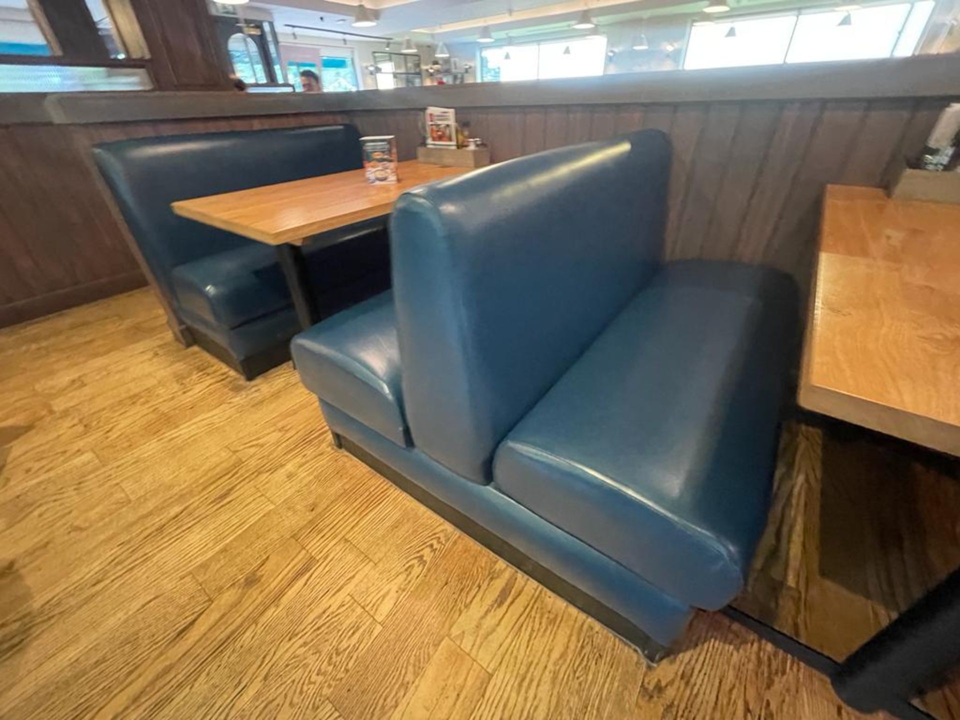 1 x Collection of Restaurant Booth Seating in a Dark Blue Faux Leather Upholstery - Image 2 of 13