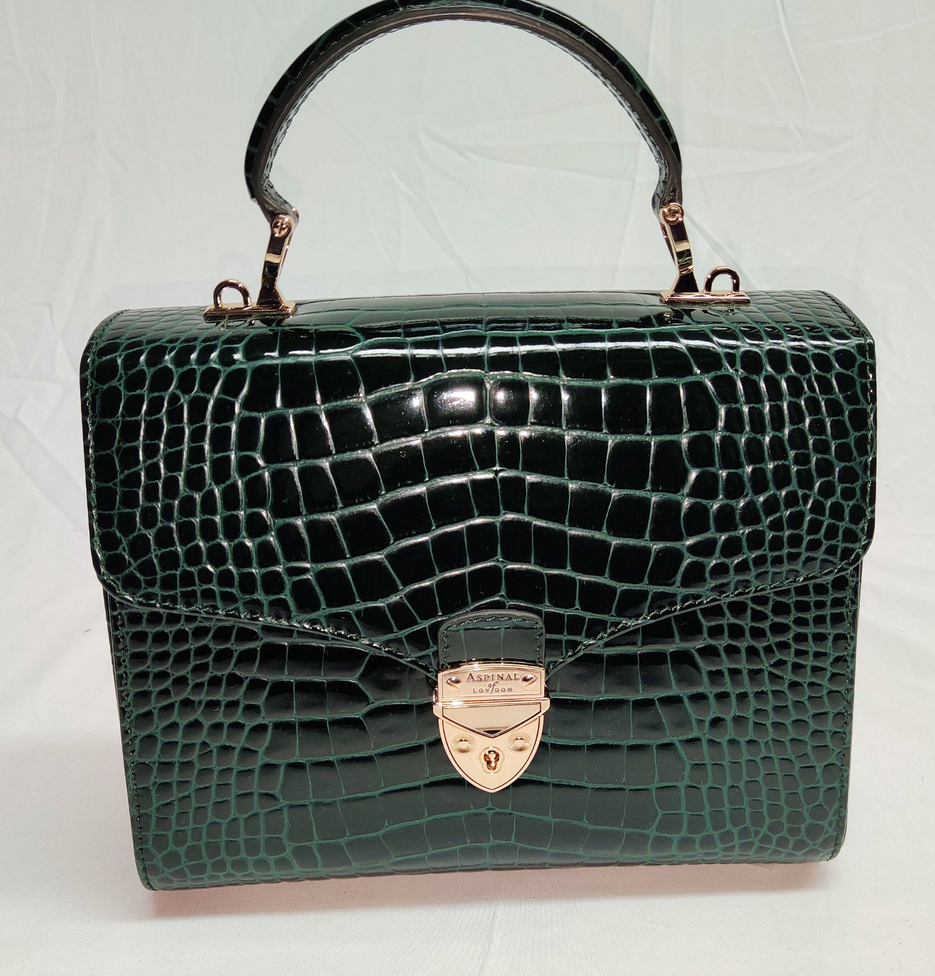 1 x ASPINAL OF LONDON Mayfair Bag - Evergreen Patent Croc - Original RRP £695.00 - Image 3 of 23