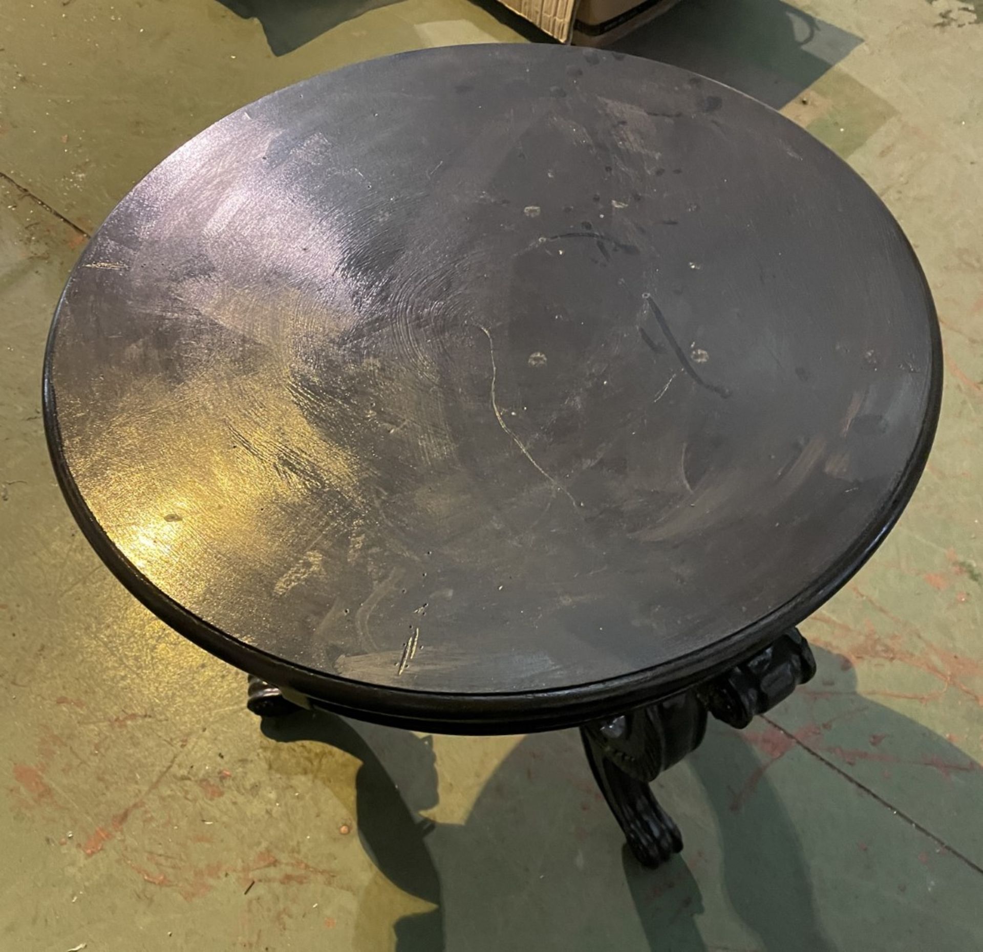 1 x Round Black Painted Wooden Table - Approx 70(D) X 70(H) Cm - Ref: J119 - CL531 - Location: - Image 5 of 5