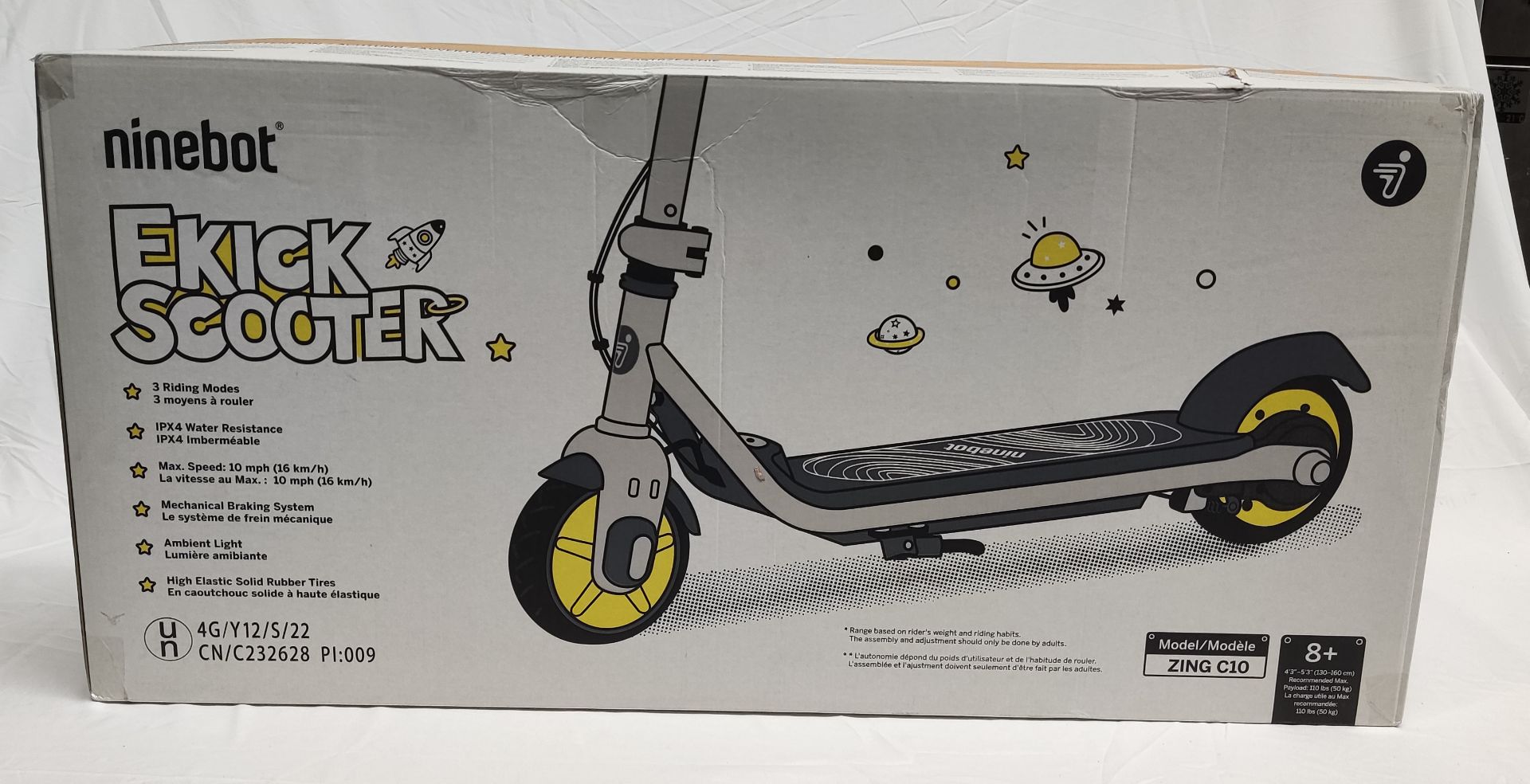 1 x SEGWAY Ninebot Zing C10 Grey Ekickscooter - New/Boxed - Original RRP £189 - Ref: 7052453/ - Image 2 of 17