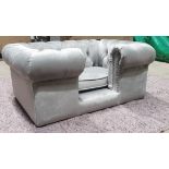 1 x HOUSE OF SPARKLES 'The Alexandra' Luxury Dog Bed Upholstered In Light Grey Velvet - Boxed Stock