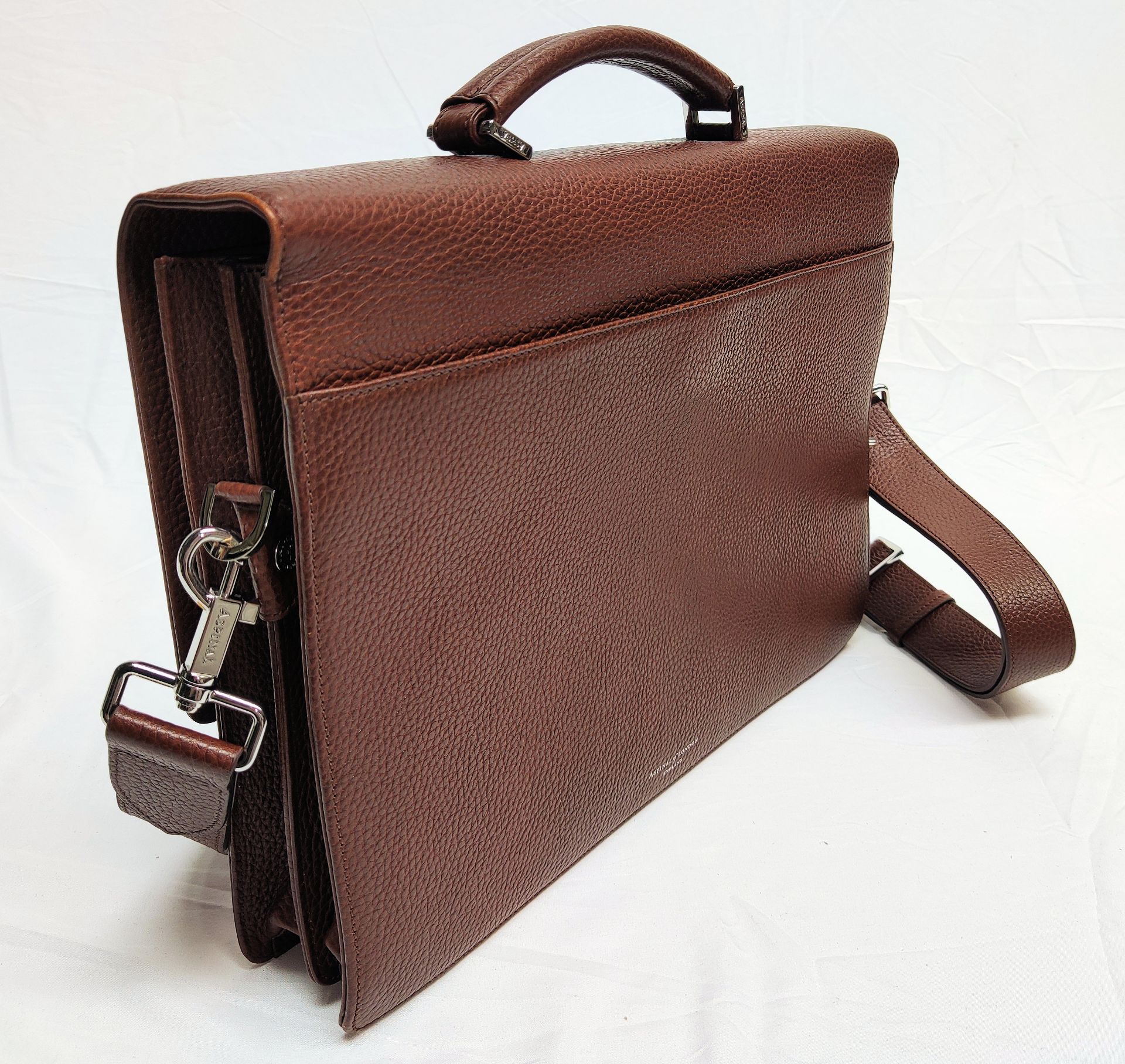 1 x ASPINAL OF LONDON City Laptop Briefcase - Tobacco Pebble - Original RRP £595 - Ref: 7004590/ - Image 12 of 13
