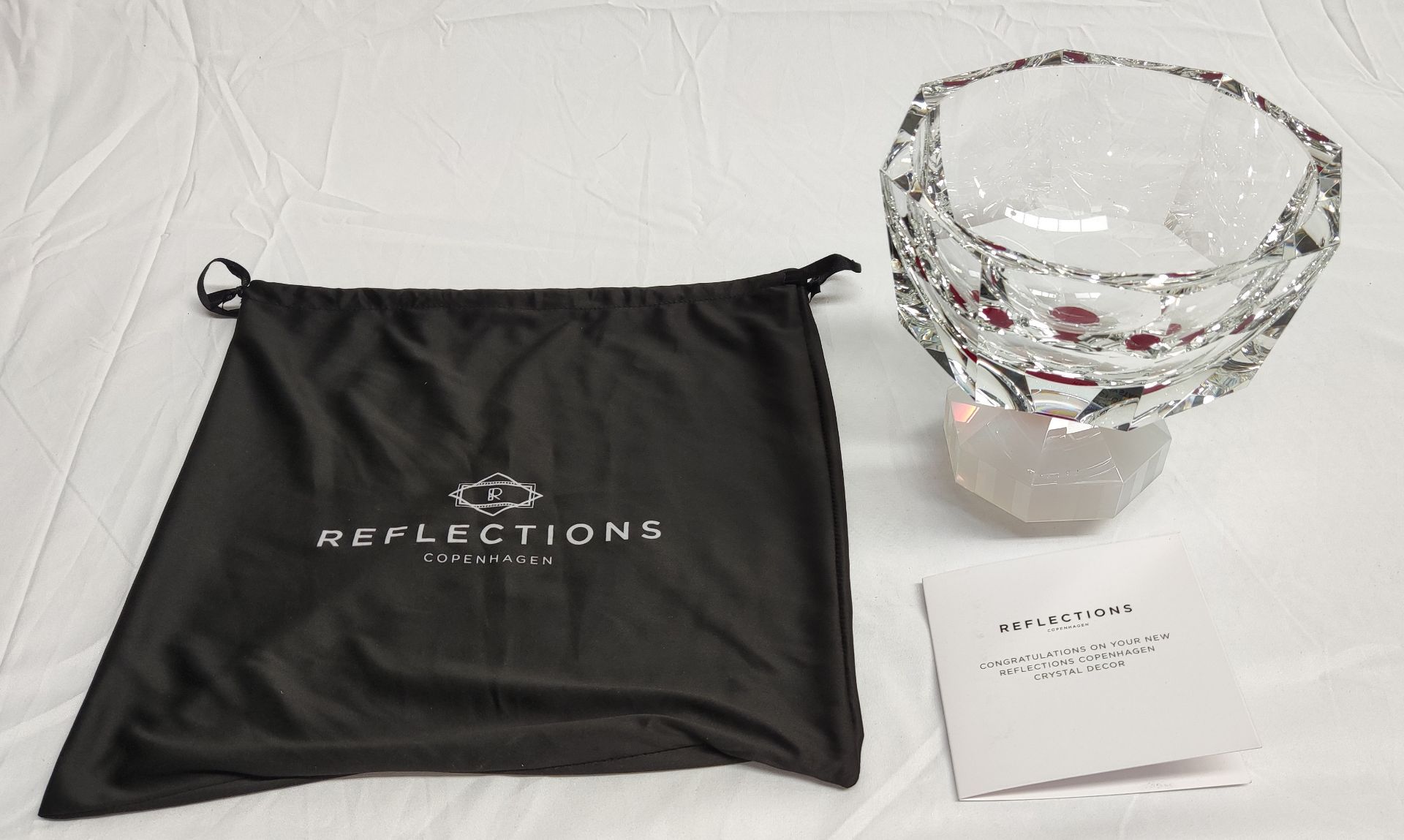 1 x REFLECTIONS COPENHAGEN Halifax Hand-Cut Crystal Glass Bowl In Clear/Milk/Plum - Original RRP £ - Image 16 of 21