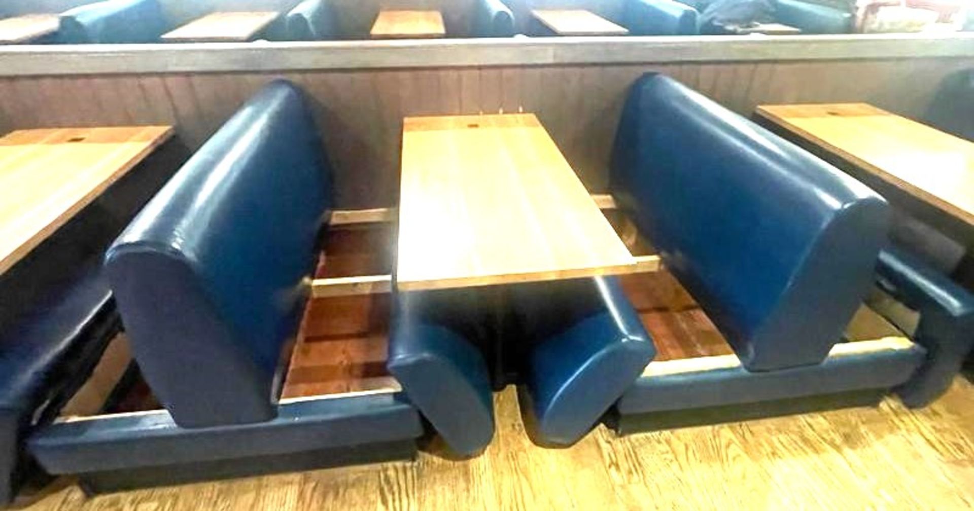 1 x Collection of Restaurant Booth Seating in a Dark Blue Faux Leather Upholstery - Image 8 of 13