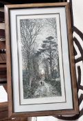 1 x FRED SLOCOMBE Etching Framed Print  "Where Many Branches Meet", 1888
