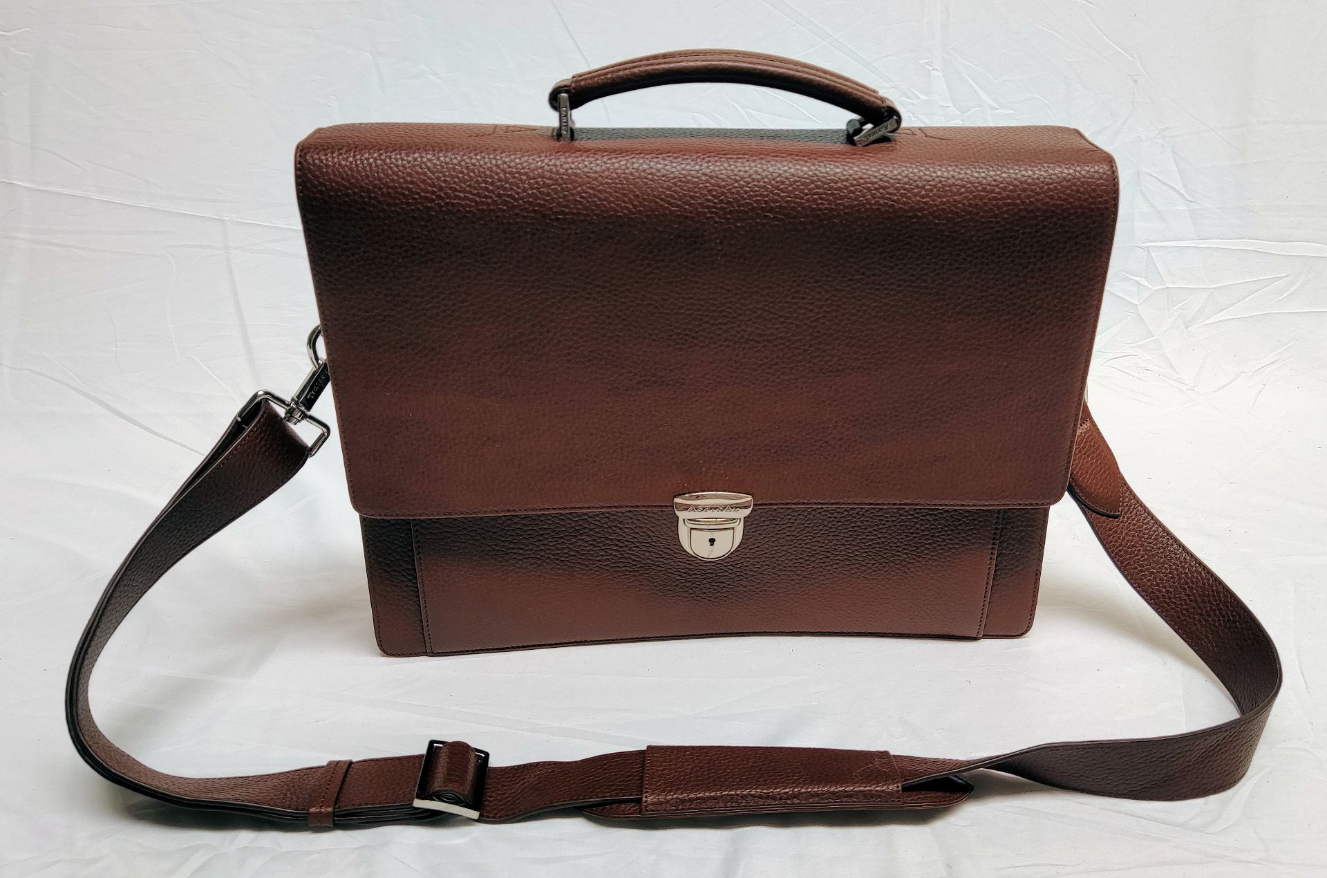 1 x ASPINAL OF LONDON City Laptop Briefcase - Tobacco Pebble - Original RRP £595 - Ref: 7004590/ - Image 13 of 13