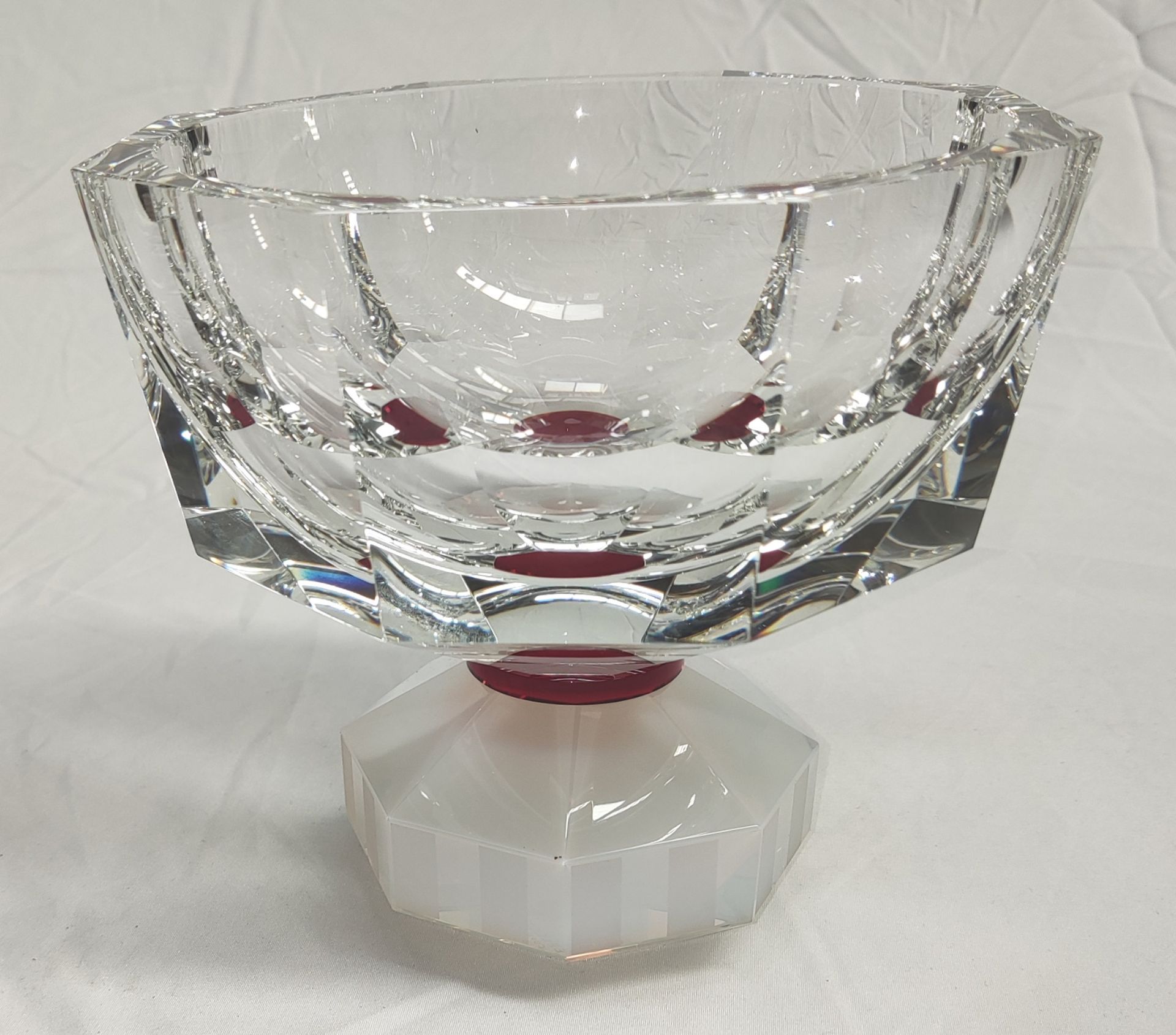 1 x REFLECTIONS COPENHAGEN Halifax Hand-Cut Crystal Glass Bowl In Clear/Milk/Plum - Original RRP £ - Image 20 of 21