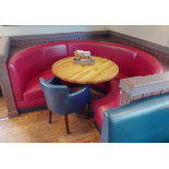 1 x C-Shaped Restaurant Seating Booth With Red Faux Leather Upholstery