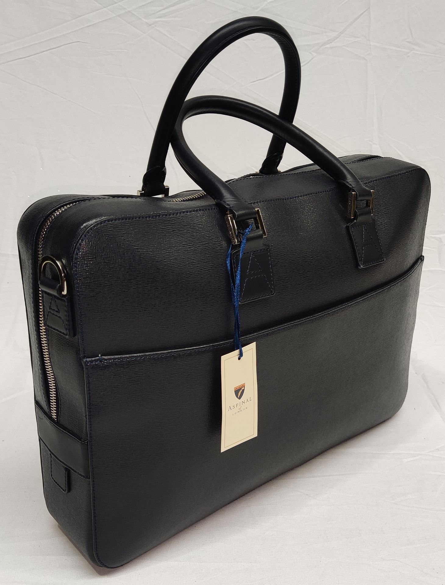 1 x ASPINAL OF LONDON Mount Street Small Laptop Bag In Black Saffiano - Original RRP £650 - Ref: - Image 7 of 21