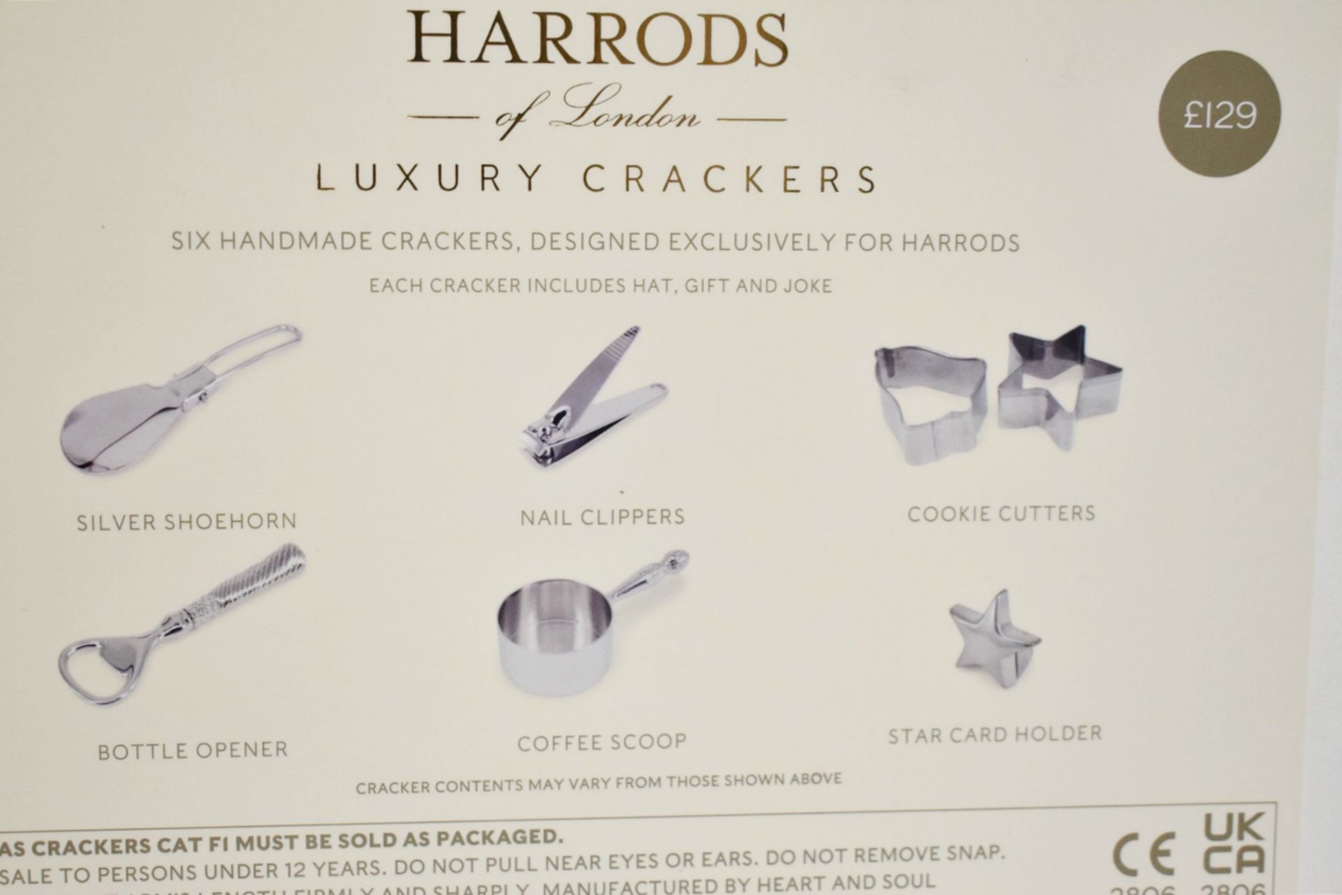 6 x HARRODS OF LONDON 'Regency Regalia' Luxury Handmade Christmas Crackers - Original Price £129.00 - Image 4 of 4