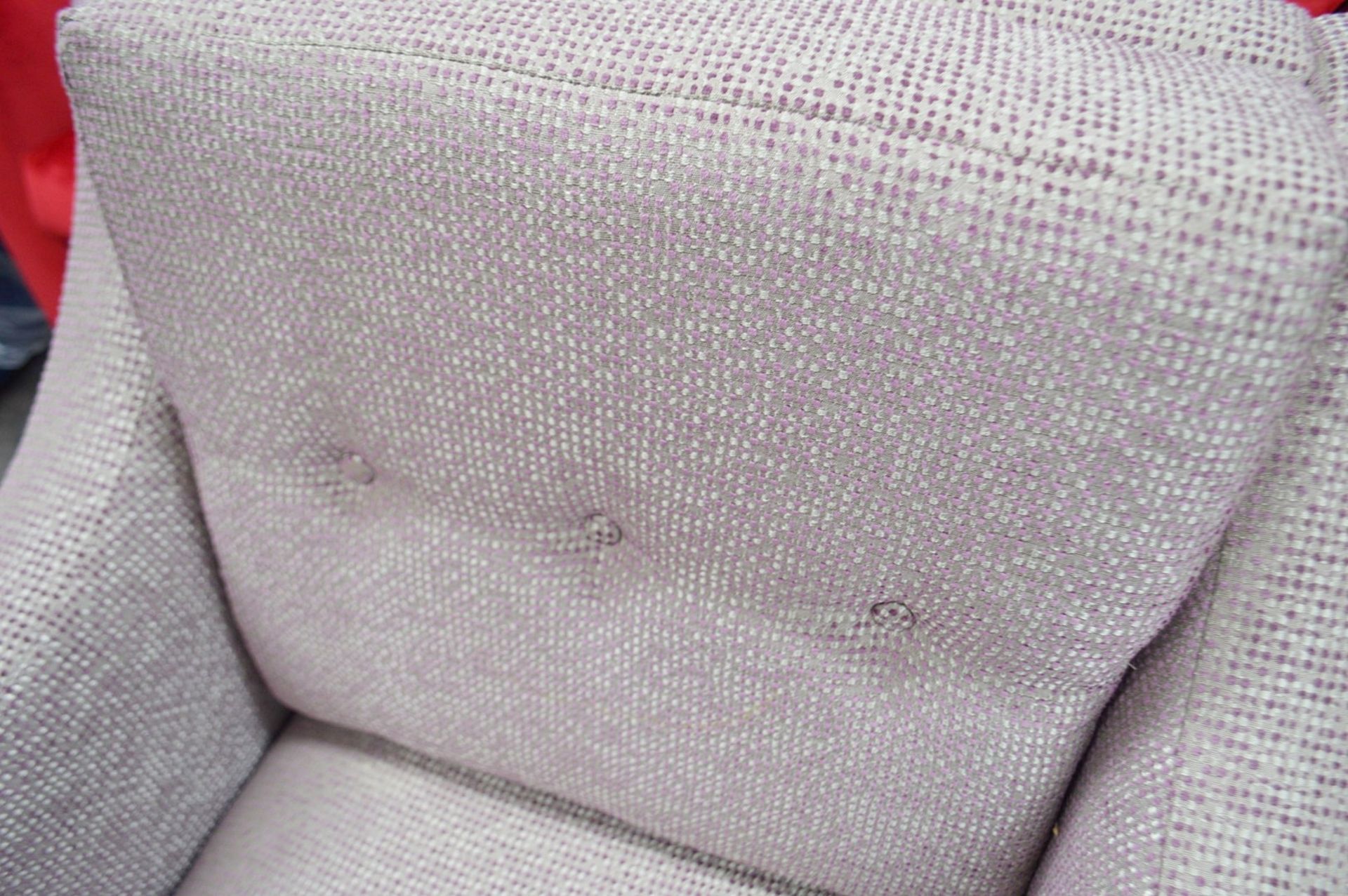 1 x Large Commercial Armchair Upholstered In A Grey & Purple Premium Fabric - Professionally - Image 7 of 7