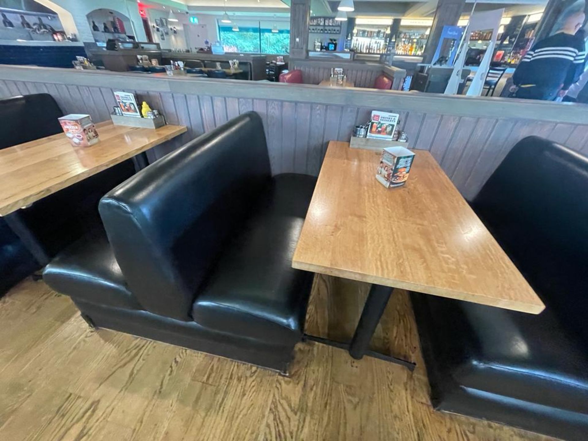 1 x Collection of Restaurant Booth Seating in a Black Faux Leather Upholstery - Image 10 of 16